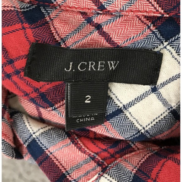 J. Crew shirt 2‎ Button Down Shrunken boy shirt in cerise plaid - Picture 4 of 9